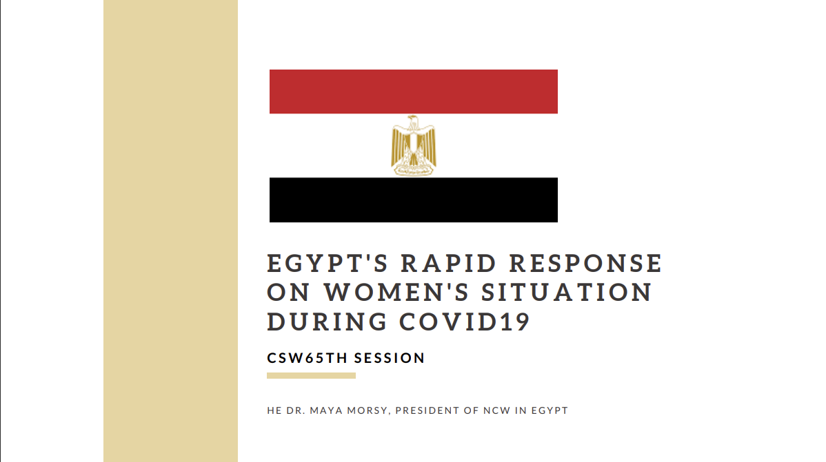  Egypt's Rapid Response on Women's Situation During Covid 19 